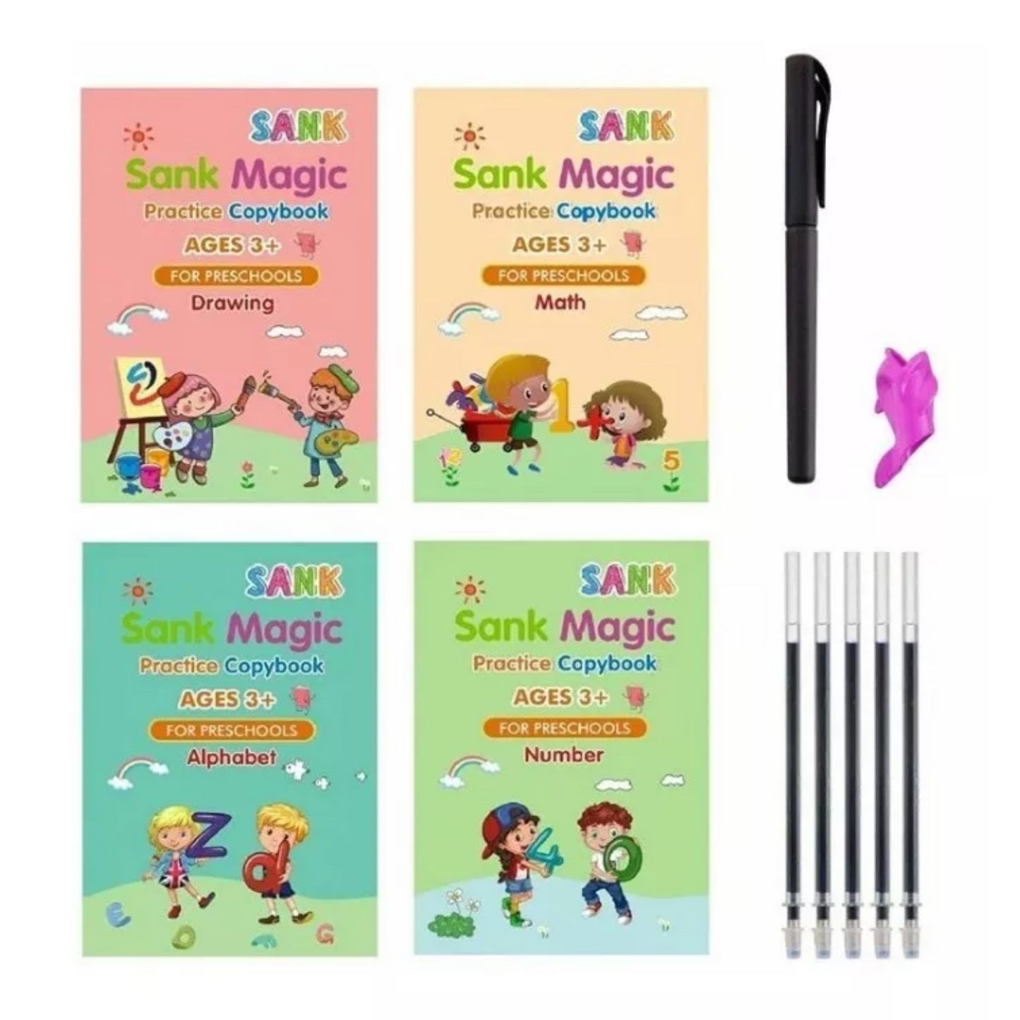Set 4 Cuadernos Magic Caligrafía