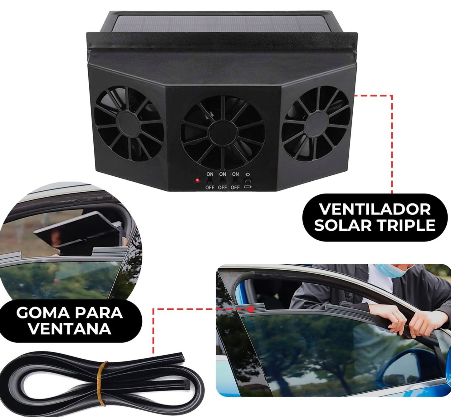 EXTRACTOR SOLAR VEHÍCULO TRIPLE HÉLICES