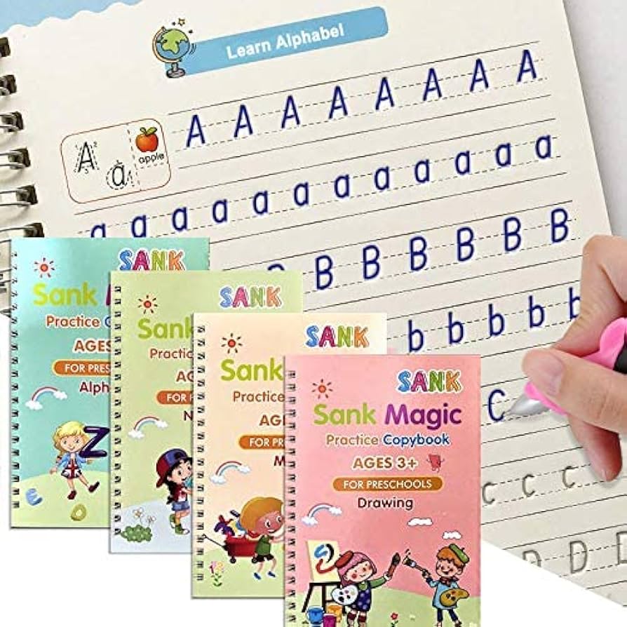 Set 4 Cuadernos Magic Caligrafía
