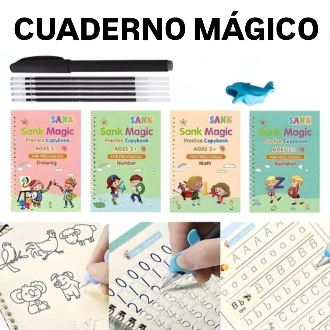 Set 4 Cuadernos Magic Caligrafía