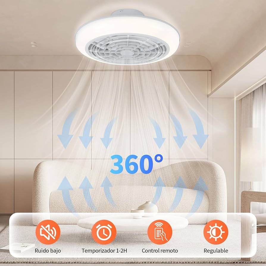 Ventilador de Techo con Lámpara LED Inteligente