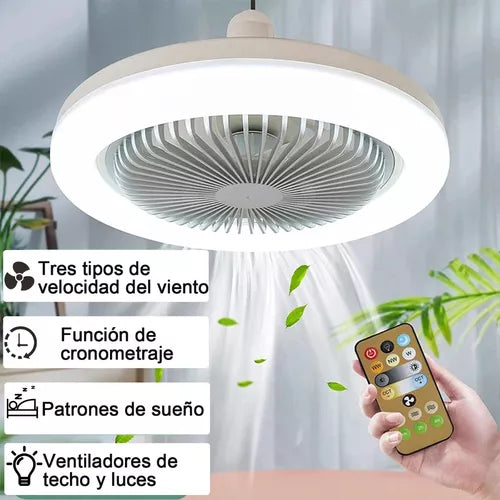 Ventilador de Techo con Lámpara LED Inteligente